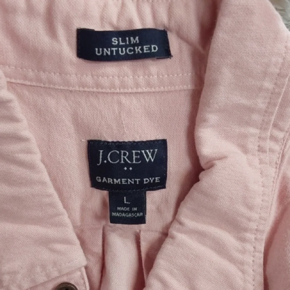 J.Crew |Pink Slim Untucked Shirt Chest Pocket Preppy Dress Shirt Acadamia Sz.L